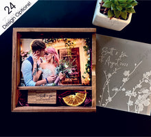Load image into Gallery viewer, Frosted Acrylic 6x4 Walnut Wooden Photography Presentation Box + USB Flash Drive