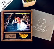 Load image into Gallery viewer, Frosted Acrylic 6x4 Walnut Wooden Photography Presentation Box + USB Flash Drive