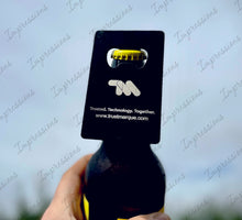 Load image into Gallery viewer, Black Metal Card Bottle Opener Custom Logo Engraved Corporate Merchandise Gift