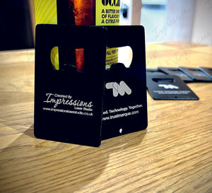 Black Metal Card Bottle Opener Custom Logo Engraved Corporate Merchandise Gift