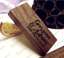 Load image into Gallery viewer, Walnut Wooden Rectangle Block USB Flash Drive