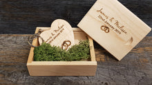 Load image into Gallery viewer, Maple Wooden Love Heart USB + Box Logo Engraved