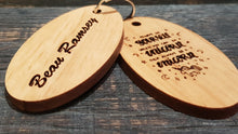 Load image into Gallery viewer, Personalised Unicorn Wooden Keyring with Name Engraved
