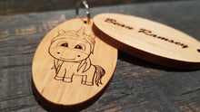 Load image into Gallery viewer, Personalised Unicorn Wooden Keyring with Name Engraved