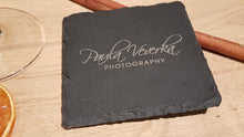 Load image into Gallery viewer, Personalised Logo Laser Engraved Slate Coaster
