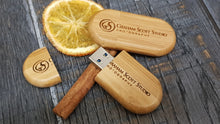 Load image into Gallery viewer, Bamboo Wooden Pebble USB Flash Drive