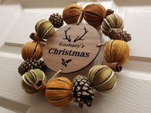 Load image into Gallery viewer, Family Name Scented Fruit Christmas Wreath