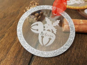 Glitter Acrylic Christmas Tree Hanging Decoration