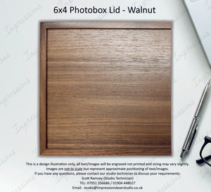 6x4 Walnut Wooden Photography Presentation Box + USB Flash Drive No