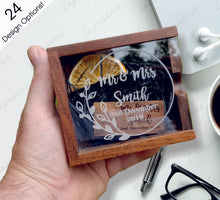 Load image into Gallery viewer, Walnut Block USB + Wooden Box with Acrylic Display Sliding LID