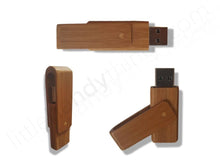 Load image into Gallery viewer, Wooden Rectangle Swivel 8GB USB Flash Drive - littlehandythings.com - 2