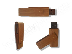 Wooden Rectangle Swivel 8GB USB Flash Drive - littlehandythings.com - 2