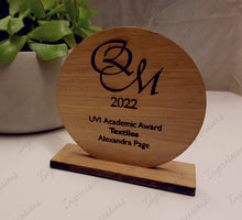 Load image into Gallery viewer, Oak Wooden Trophy Award Round 5mm