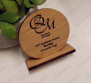 Oak Wooden Trophy Award Round 5mm