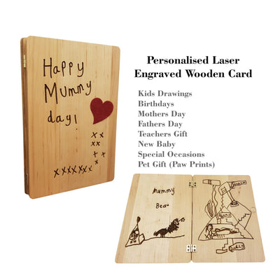 Personalised Laser Engraved Wooden Card Plaque Gift