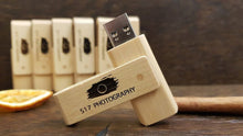 Load image into Gallery viewer, Wooden Rectangle Swivel 8GB USB Flash Drive