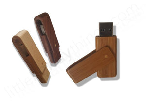 Wooden Rectangle Swivel 8GB USB Flash Drive - littlehandythings.com - 1