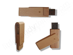 Wooden Rectangle Swivel 8GB USB Flash Drive - littlehandythings.com - 3