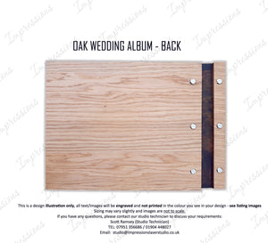 Wooden Oak Veneer Wedding Guest Book Album