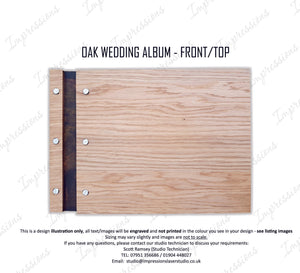 Wooden Oak Veneer Wedding Guest Book Album