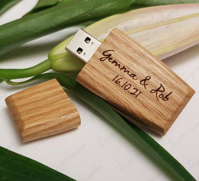 Natural Oak Effect Solid Wooden Portable Flash Drive Pen/Memory Stick