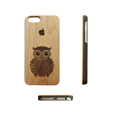 Owl Pattern Engraved Real Wood iPhone 6/7 Case