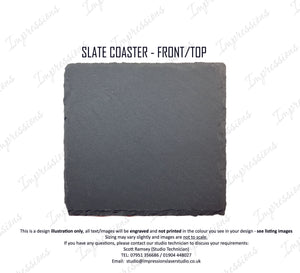 Personalised Logo Laser Engraved Slate Coaster