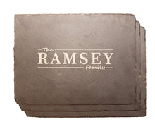 Load image into Gallery viewer, Personalised Family Name Slate Placemat Laser Engraved