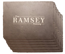 Load image into Gallery viewer, Personalised Family Name Slate Placemat Laser Engraved