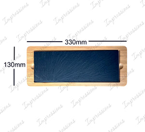 Bamboo & Slate Rectangle Service Board Platter 330mm x 130mm