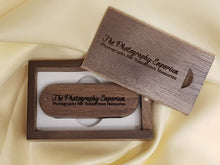 Load image into Gallery viewer, Natural Wood Oval Swivel USB Flash Drive + Gift Box
