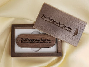 Natural Wood Oval Swivel USB Flash Drive + Gift Box