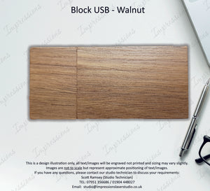 6x4 Walnut Wooden Photography Presentation Box + USB Flash Drive No