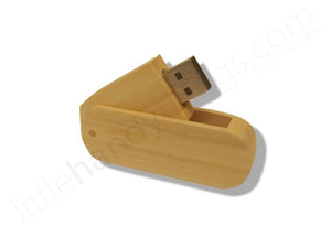 Natural Wood Oval Swivel 8GB USB Flash Drive - littlehandythings.com - 2