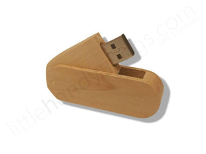 Natural Wood Oval Swivel 8GB USB Flash Drive - littlehandythings.com - 3