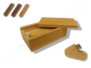 Natural Wood Oval Swivel 8GB USB Flash Drive + Gift Box - littlehandythings.com - 1