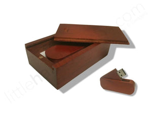 Natural Wood Oval Swivel 8GB USB Flash Drive + Gift Box - littlehandythings.com - 4
